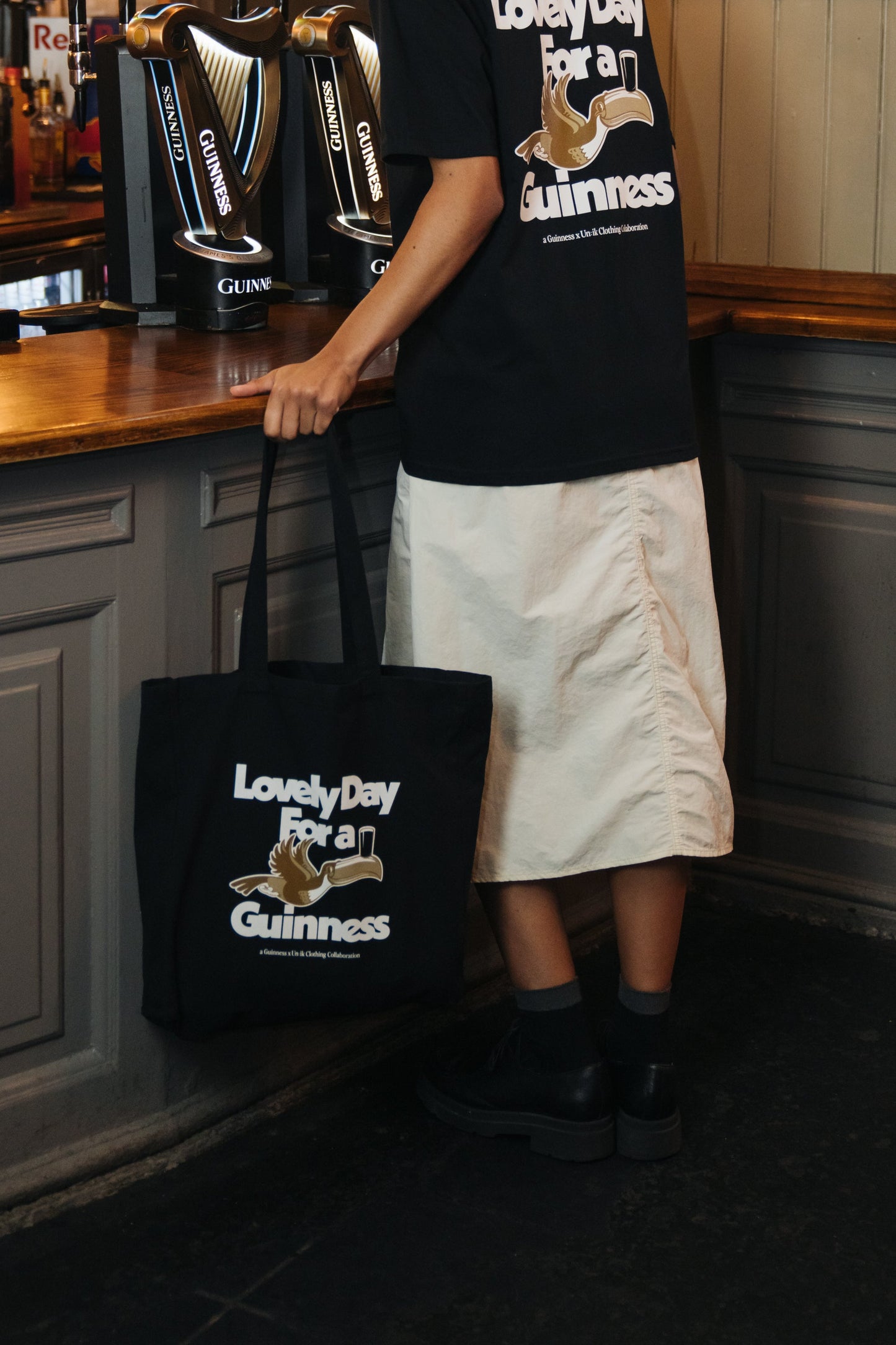 Guinness x UN:IK 'Lovely Day' Tee & Tote Bag Bundle - Black