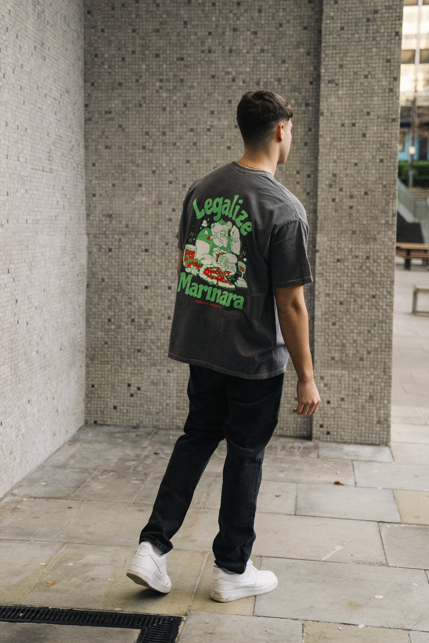 World Famous Gordos 'Legalize Marinara' Vintage Washed Tee - Black