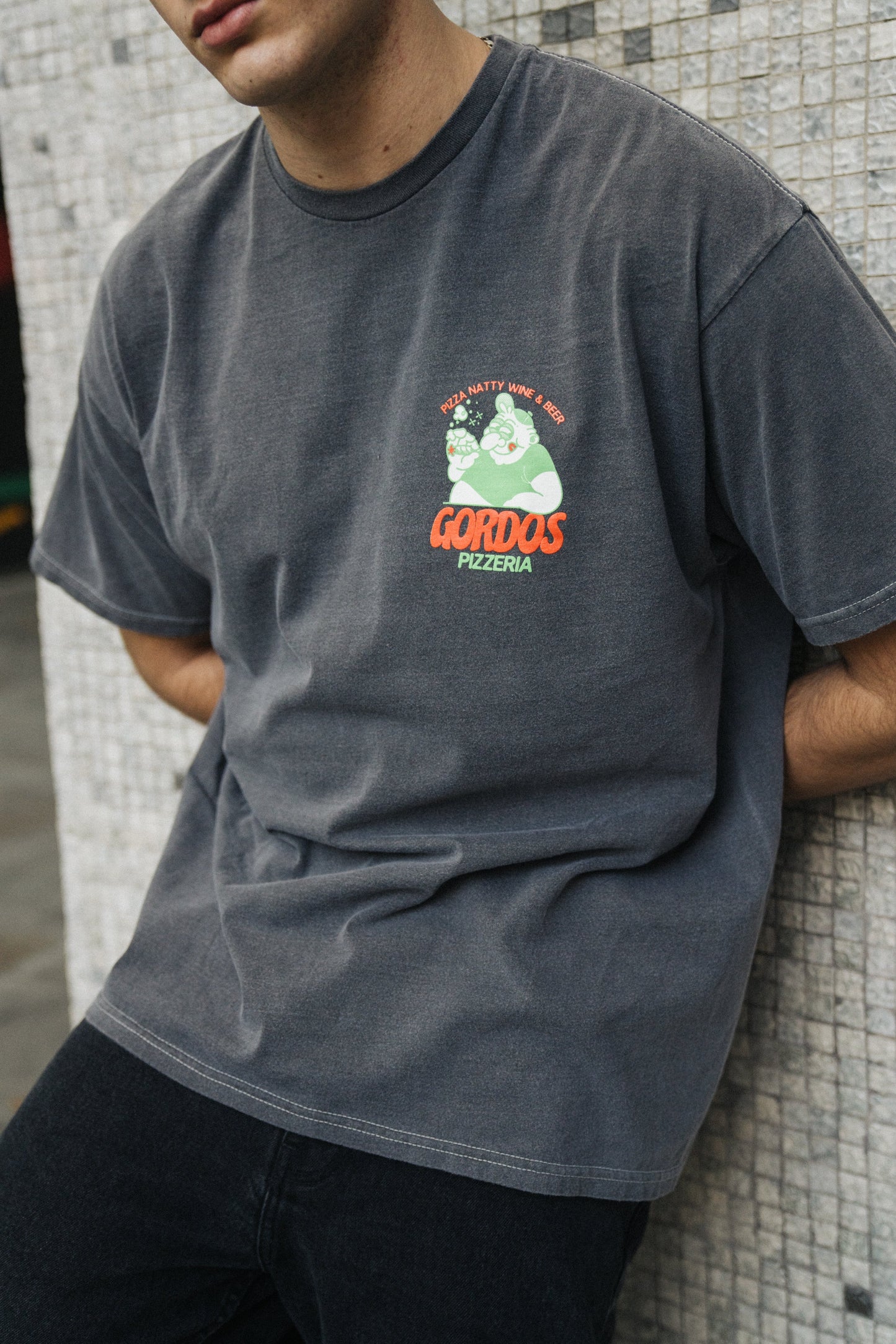 World Famous Gordos 'Legalize Marinara' Vintage Washed Tee - Black