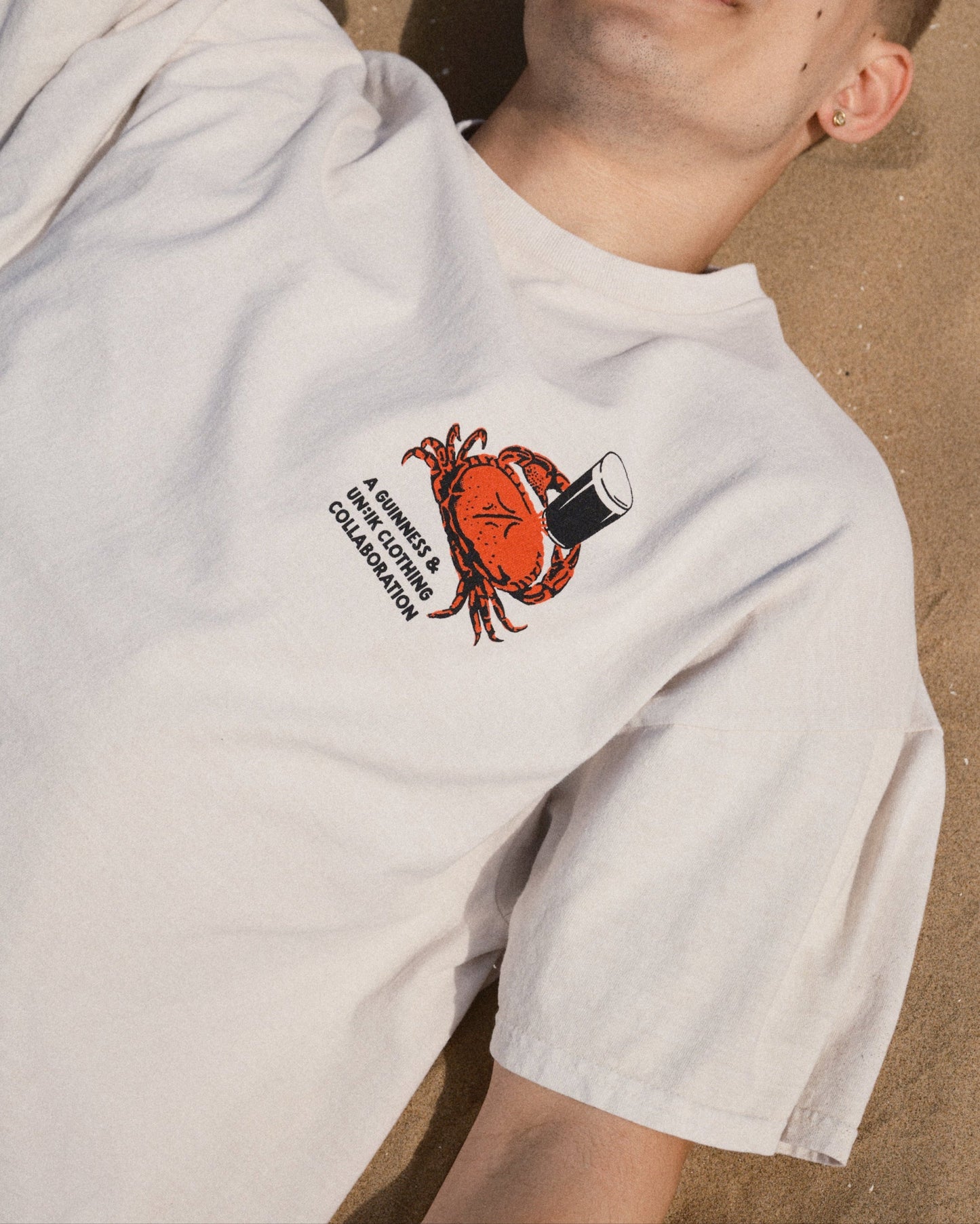 Guinness x UN:IK 'Crab' Vintage Washed Tee - Sand