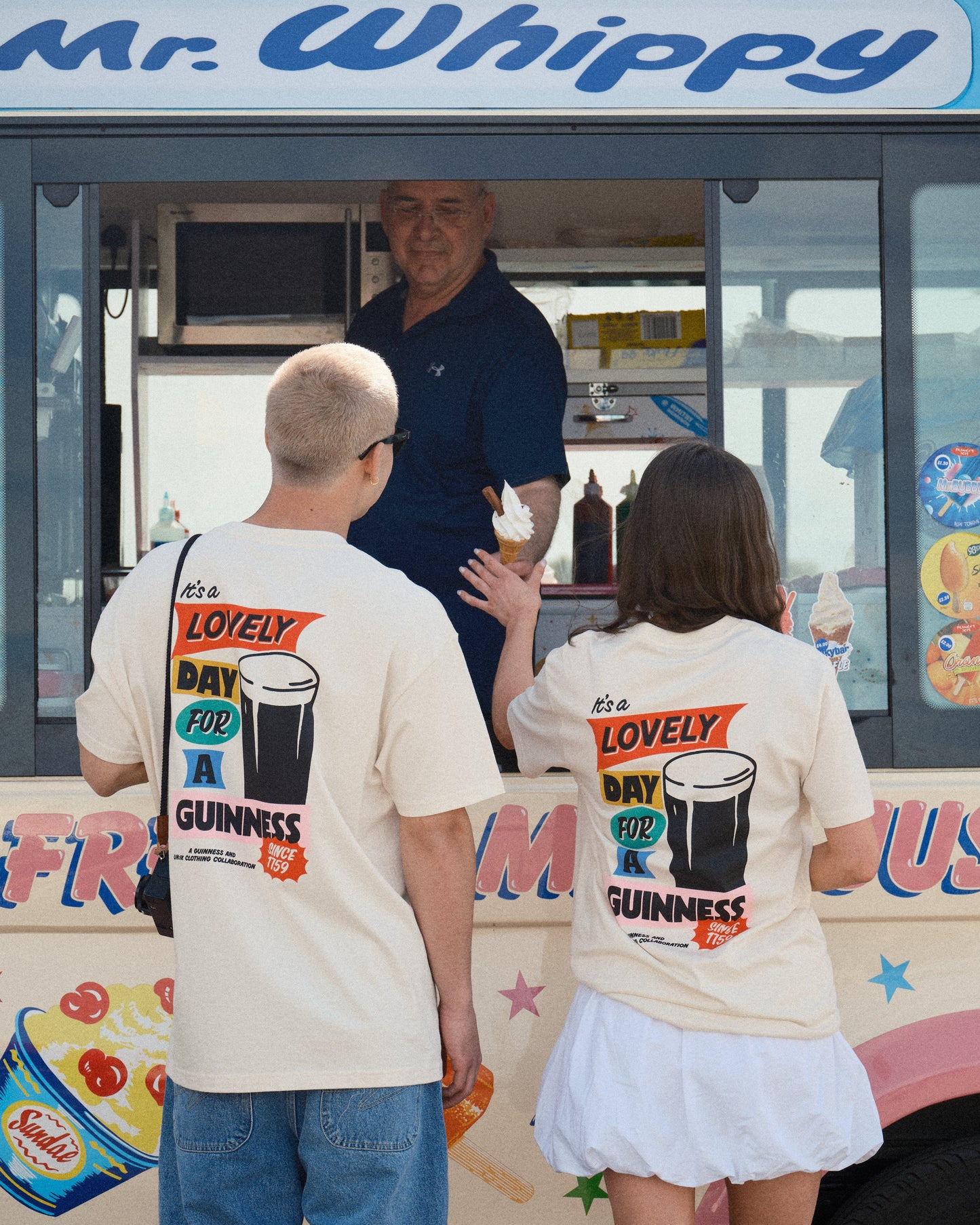 Guinness x UN:IK 'Retro' Tee & Print Bundle - Ecru