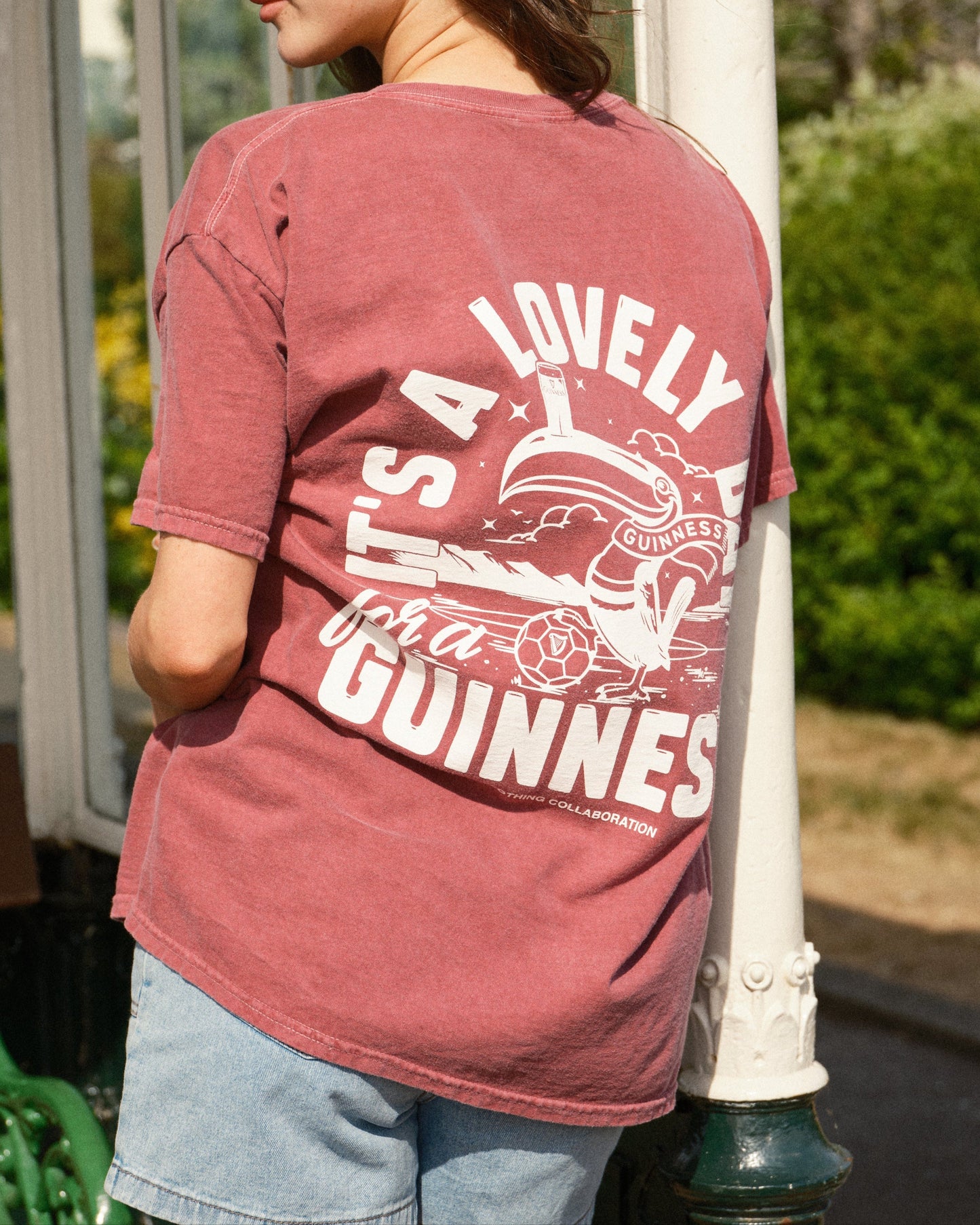 Guinness x UN:IK 'Football Toucan' Vintage Washed Tee - Red