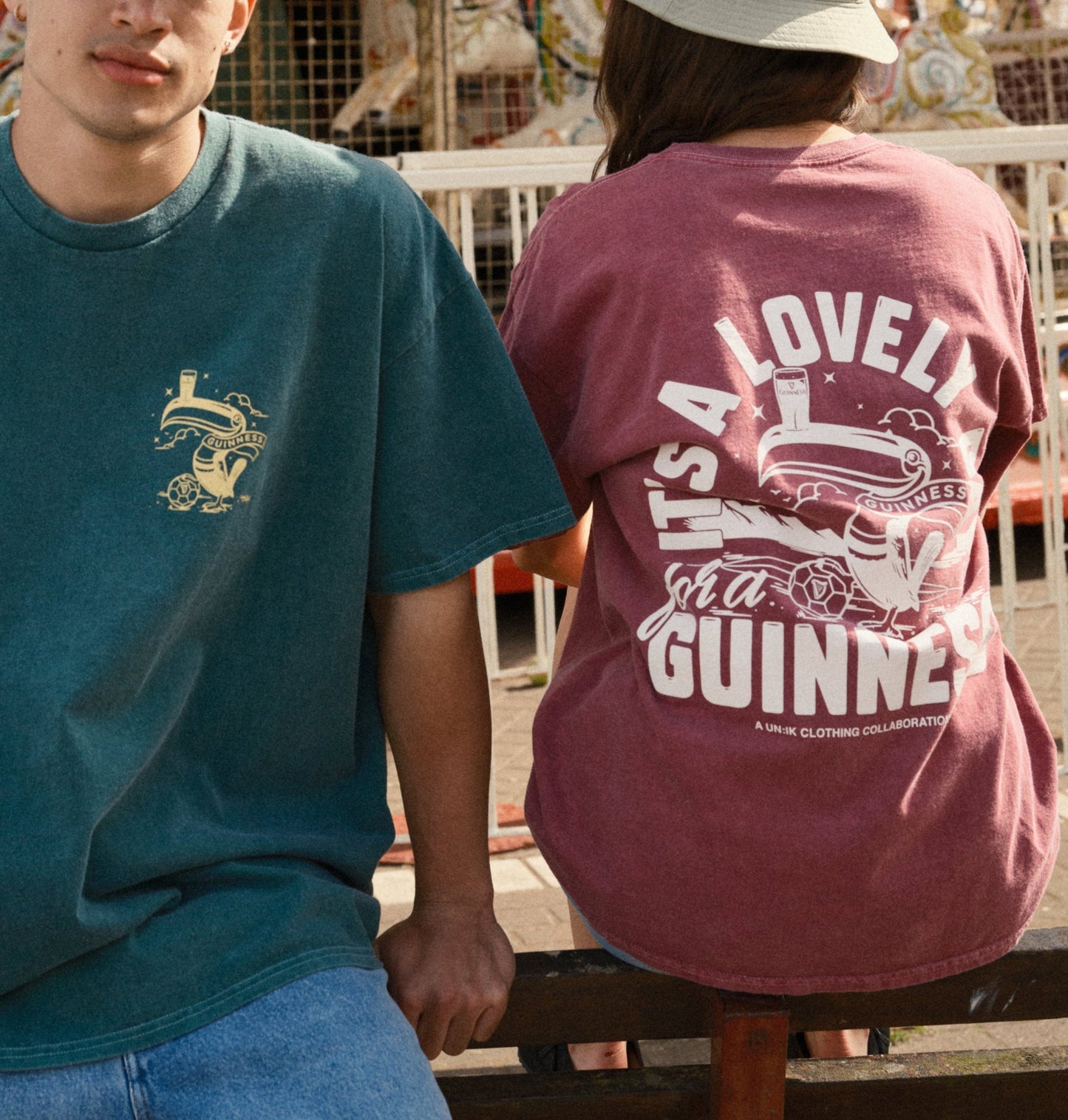 Guinness x UN:IK 'Football Toucan' Vintage Washed Tee - Red