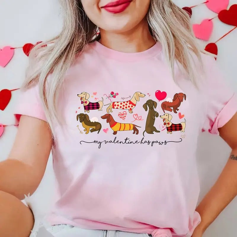 Dachshund Valentine Shirt, Dachshund Lover Shirt, Valentine Gift For Dachshund Owner Hoodie, Sweatshirt | HypeCrazeTee.com