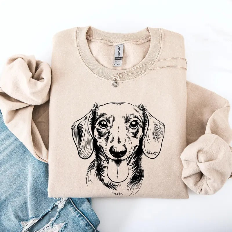 Dachshund, Pet, Dog Breed Sweatshirt, Crew Neck, Women's, Crewneck T-Shirts, Hoodie | HypeCrazeTee.com