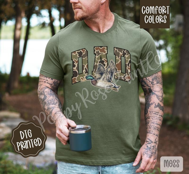 Dad Camo Duck Comfort Colors Shirt, Father's Day Gift for Daddy Tee Hoodie, Sweatshirt | HypeCrazeTee.com