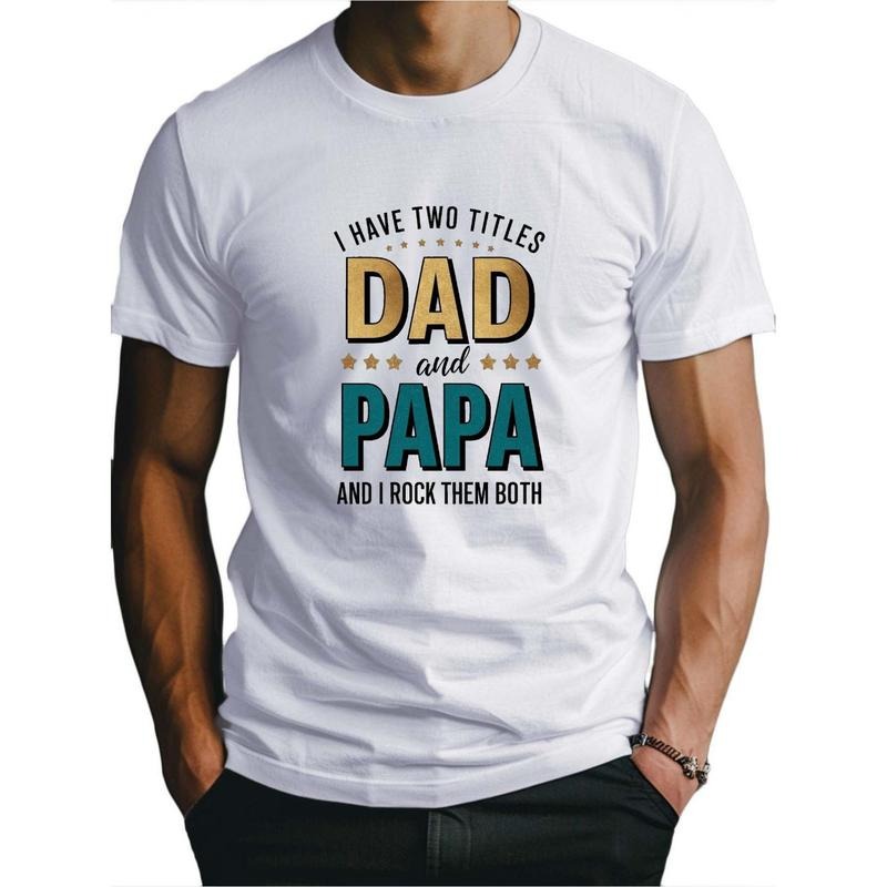 Dad Fitted men's T-shirt, wrest sweat and freedom of movement, summer classic fashion trend T-shirt, Breathable...