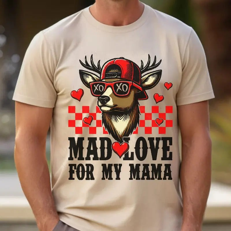 Dad Love For Mama Valentine Buck Xoxo Valentines Shirt, Valentine Design For Deer Hunter Gift, Deer Hunting Valentines...