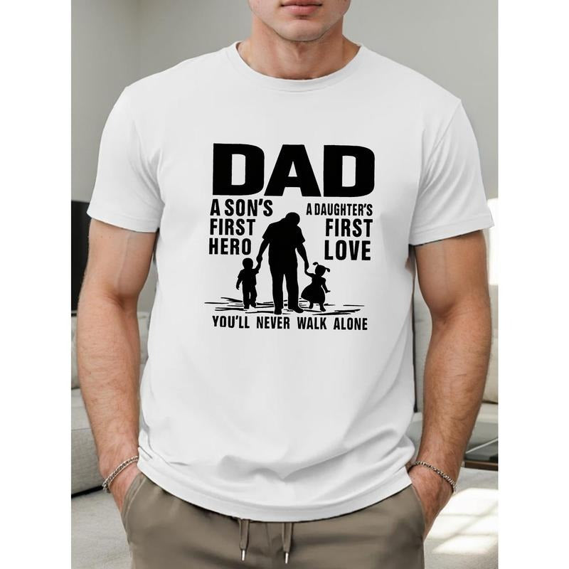 Dad Print Tee Shirt, Tees For Men, Casual Short Sleeve T-shirt For Summer Hoodie, Sweatshirt | HypeCrazeTee.com
