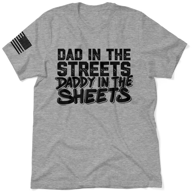 Dad in the Street | Daddy in the Sheets - Hi Visibility Heather Grey Work T-Shirt Menswear For Blue Collar Workers |...