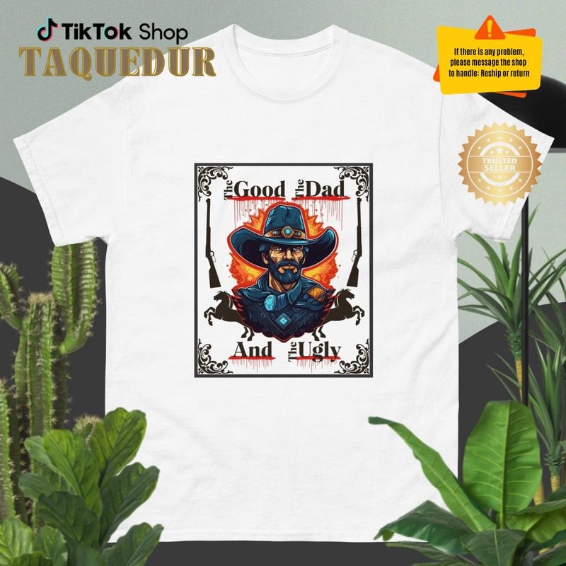 Dad's Western Cowboy T-Shirt for Father's Day gift movie lover dads Funny Movie Poster T-Shirt of Clint Eastwood movie...