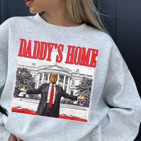 Daddy's Home for Christmas sweatshirt, Christmas Donald Trump sweatshirt, T-Shirts, Hoodie | HypeCrazeTee.com