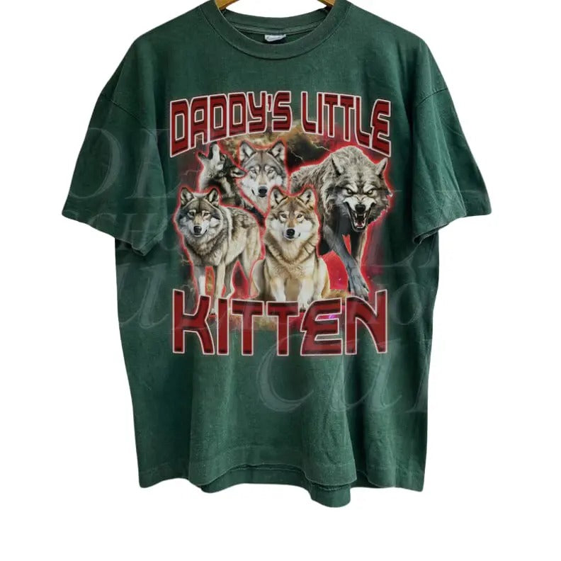 Daddys Little Kitten Alpha Shirt, Funny Alpha Wolf Vintage 90s Style T-shirt, Alpha Male Graphic Tee, 90's Retro Shirt,...