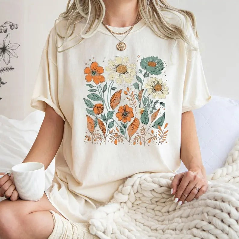 Daisy Bouquet Shirt, Flower Shirt, Retro Floral Shirt, Mother T-shirt, Flower Lover Shirt, Gift for Women, Gift for...