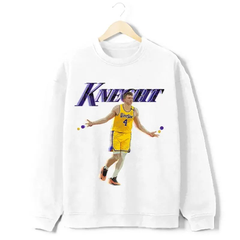 Dalton Knecht Graphic Sweatshirt Westside Knecht 4 Basketball Los Angeles Crew Sweatshirt Shirt Cotton Hoodie