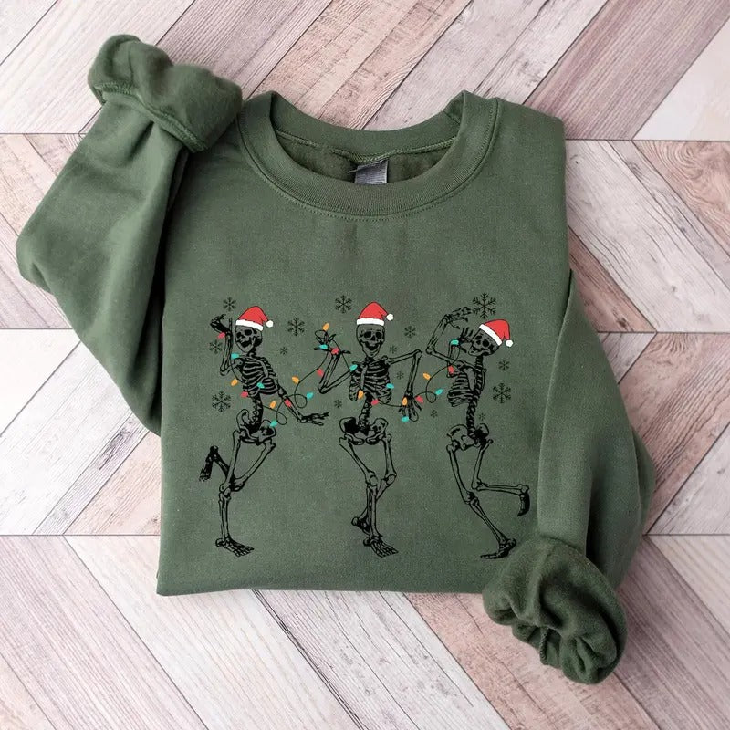 Dancing Skeleton Chirstmas Cute 2024 T-Shirts, Hoodie, Sweatshirt