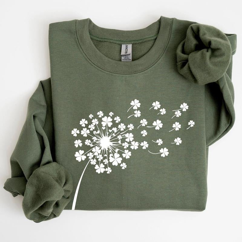 Dandelion, St Patrick's Day, Shamrocks Sweatshirt T-Shirts, Hoodie | HypeCrazeTee.com