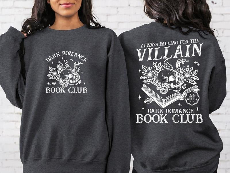 Dark Romance Book Club Sweatshirt, Retro Dark Romance Hoodie, Gift Book Lovers, Romantasy, Readers, Book Nerds, Bookworm...