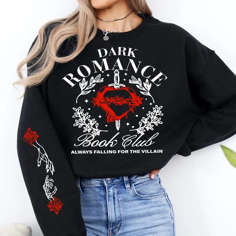 Dark Romance Book Club Sweatshirt, Trendy Literature Hoodie, Book Lover Gifts, Romance Reader Sweater T-Shirts