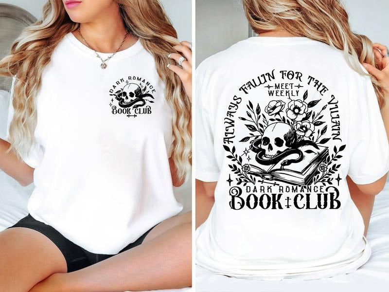 Dark Romance Book Club T-Shirt, Funny Book Quote Sweatshirt, Goth Bookish Hoodie, Villain Book lover Gift, Smut Reader...