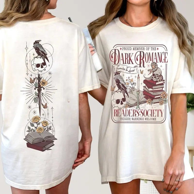 Dark Romance Book Club T-Shirt, Good Girls Read Dark Romance Sweatshirt, Dark Romance Social Club Hoodie, Smut Merch,...