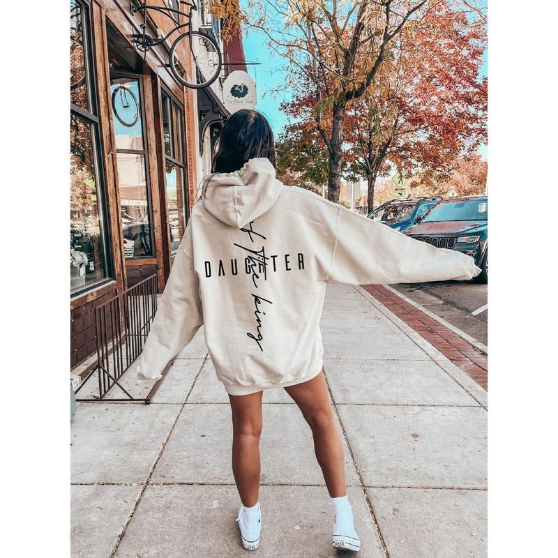Daughter Of The King Hoodie Aesthetic Christian Sweatshirt Women's Religious Shirt Bible Verse Shirt Christian Gift...