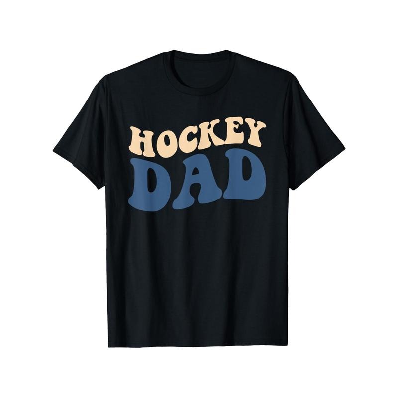 Hockey Dad Funny Father's Day T-Shirt - 100% Cotton Anti-Shrink Casual Tee with Bold Print, Gift