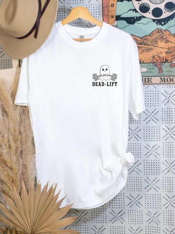 Dead Lift Pocket Shirt,Gym Halloween Shirt,Funny Gym Halloween Shirt,Fitness Lover Halloween Shirt,Ghost Halloween...