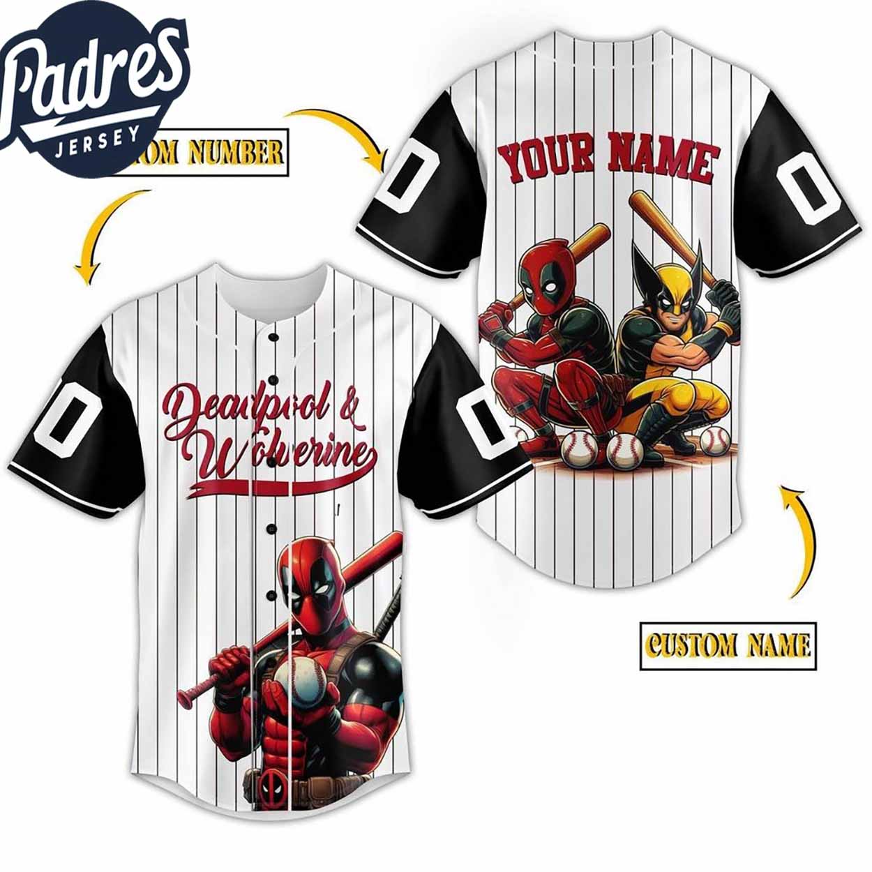 Deadpool And Wolverine 2024 X-Men Baseball Jersey - Padres Jersey Oasis: Elevate Your Baseball Style Game