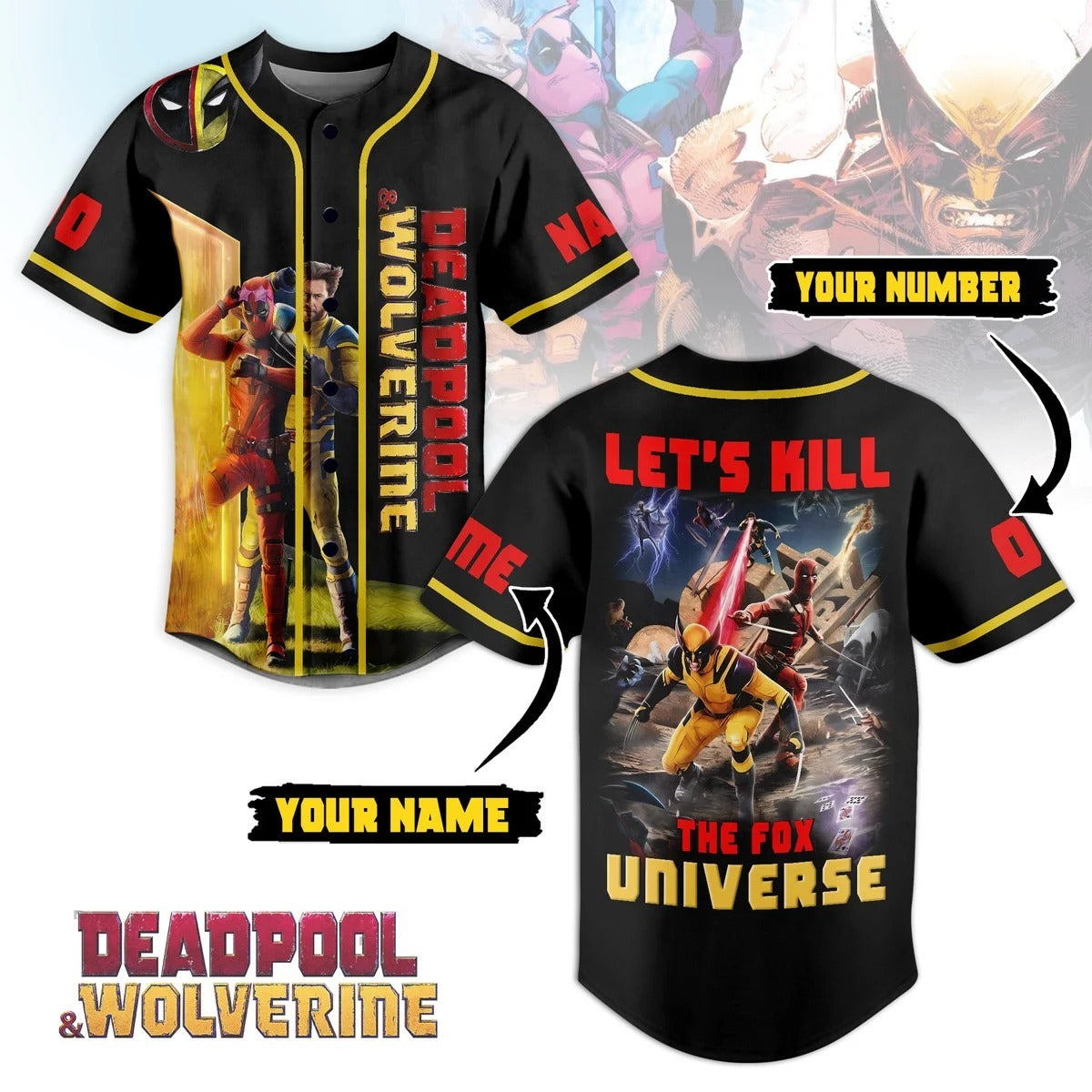 Deadpool Wolverines Let’s Kill The Fow Universe Custom Baseball Jersey - Padres Jersey Oasis: Elevate Your Baseball Style Game