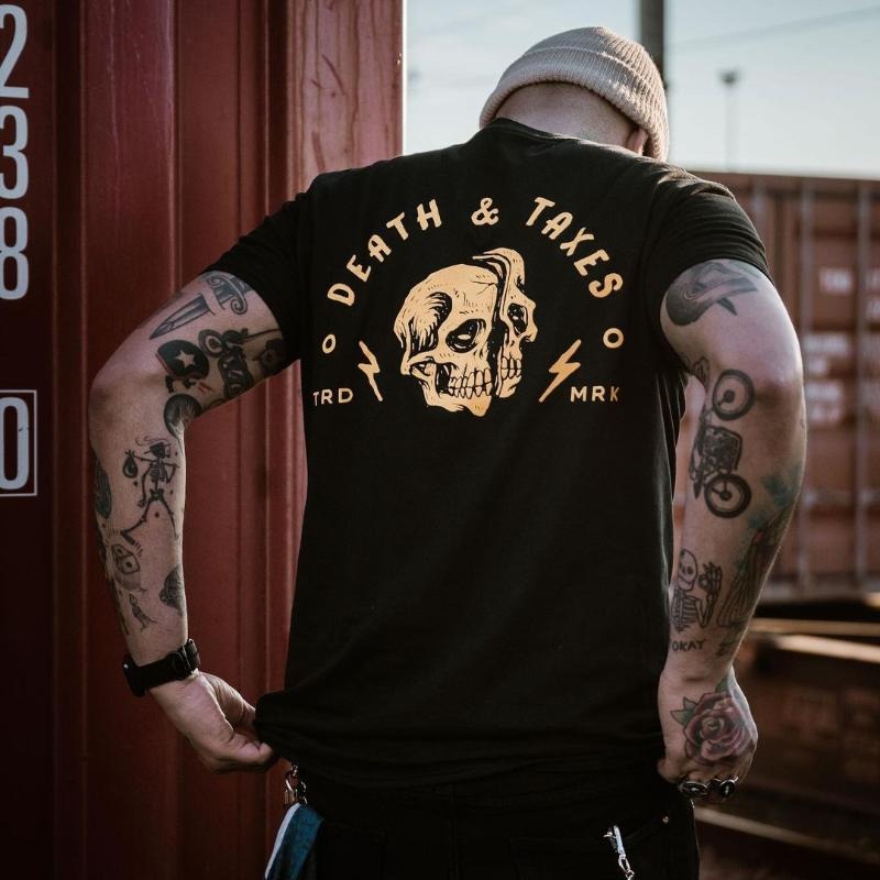 Death & Taxes SK printed men's classic T-shirt - Naughty Clothes Men Hoodie, Sweatshirt | HypeCrazeTee.com