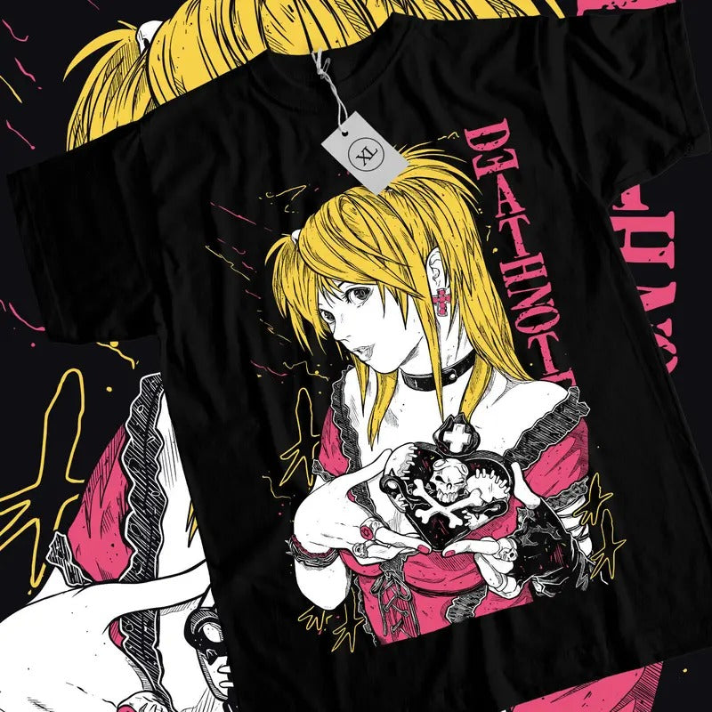 Death Note Misa Amane T- Shirt Manga Anime Black T- Shirt Size S to 5XL Hoodie, Sweatshirt | HypeCrazeTee.com