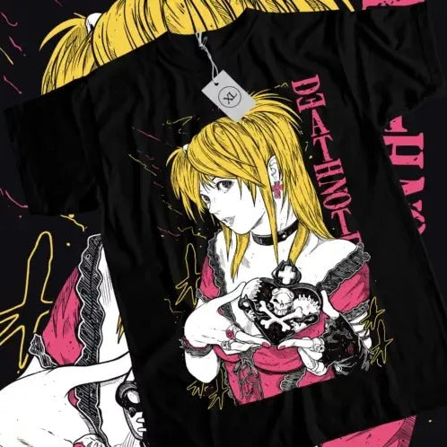 Death Note Misa Amane T- Shirt Manga Anime Black T- Shirt Size S to 5XLstyle{n002}2 Hoodie, Sweatshirt | HypeCrazeTee.com