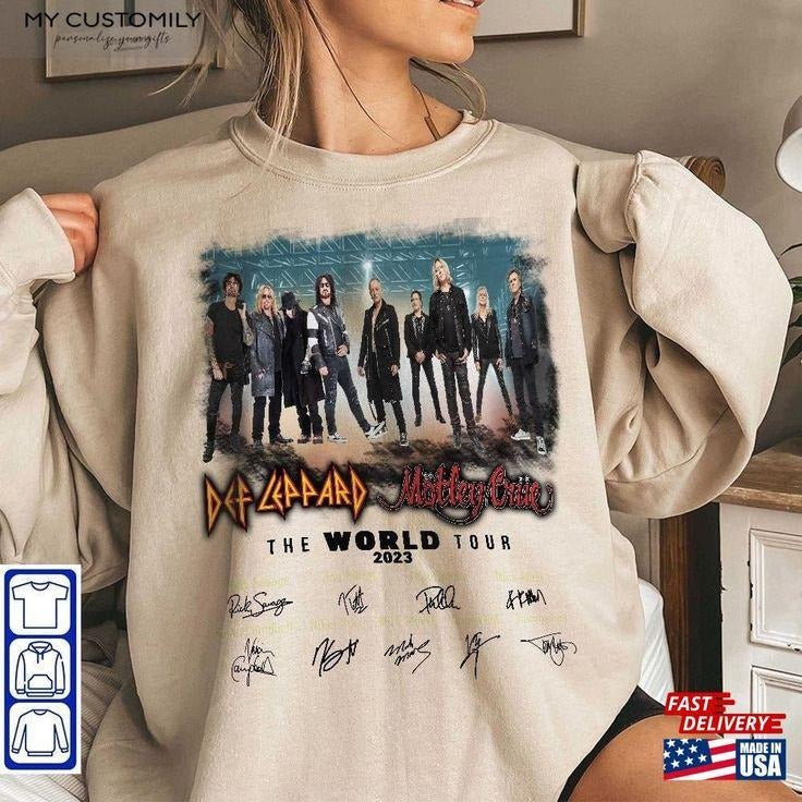 Def Leppard The World Tour 2023 Sweatshirt - Unisex Rock Band Classic Concert Shirt Hoodie | HypeCrazeTee.com
