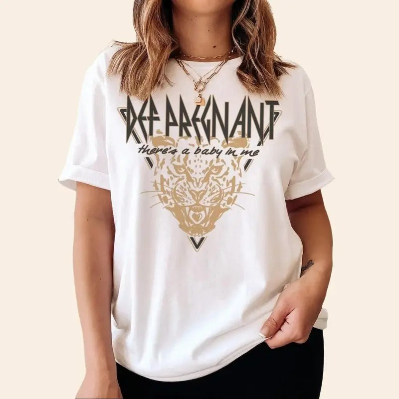Def Pregnant Graphic Tee, Cute Funny Pregnancy Shirt Oversized Hoodie, Sweatshirt | HypeCrazeTee.com