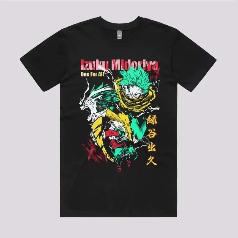 Deku Smash T-shirt| Anime My Hero Academia Character Shirt | Deku Midoriya Shirt Unisex Cotton Crewneck Shirt Sweatshirt,...