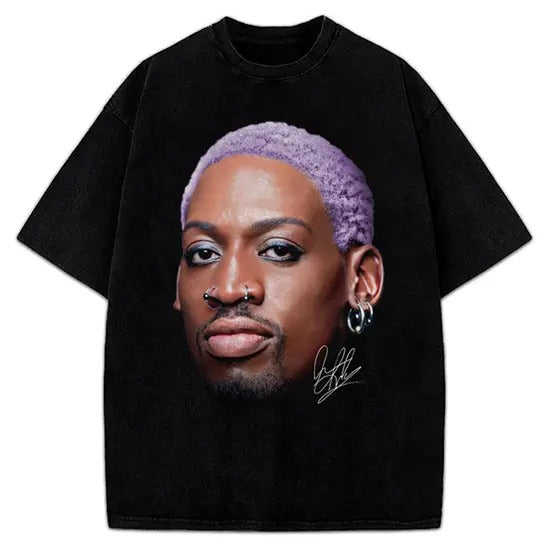 Dennis Purple Hair flamboyant 90's Vintage Design Retro T-Shirt Cotton Menswear Hoodie, Sweatshirt | HypeCrazeTee.com