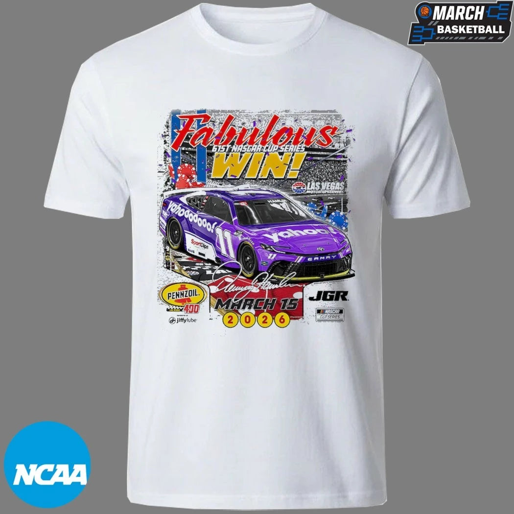 Denny Hamlin Joe Gibbs Racing Team 2026 Pennzoil 400 Winner T-Shirts