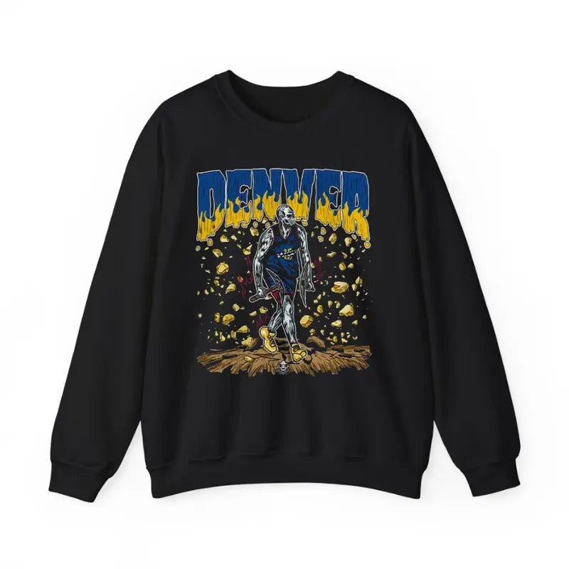 Denver Basketball Sweatshirt Featuring Vintage Skeleton Graphic Design for Fans T-Shirts, Hoodie | HypeCrazeTee.com