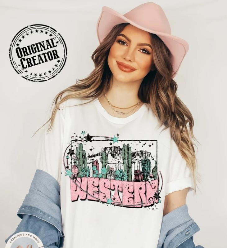 Desert Drifter Western T Shirt, Vintage Western Graphic Tee, Cowgirl Aesthetic Shirt, Country Style Sublimation Tee,...