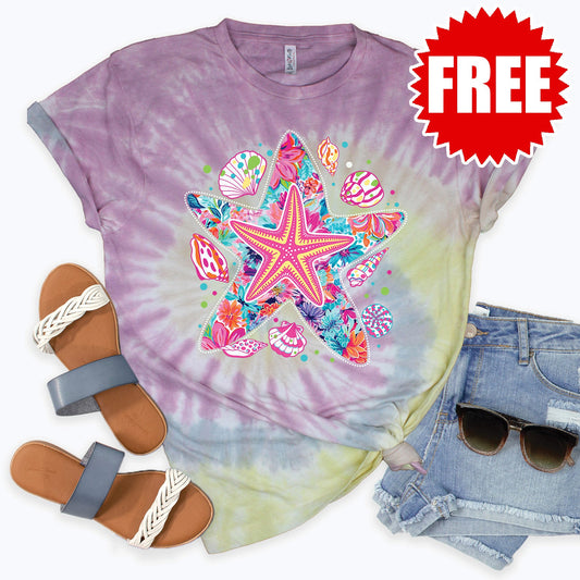 Starfish Tee - Desert Rose Tie Dye - 0