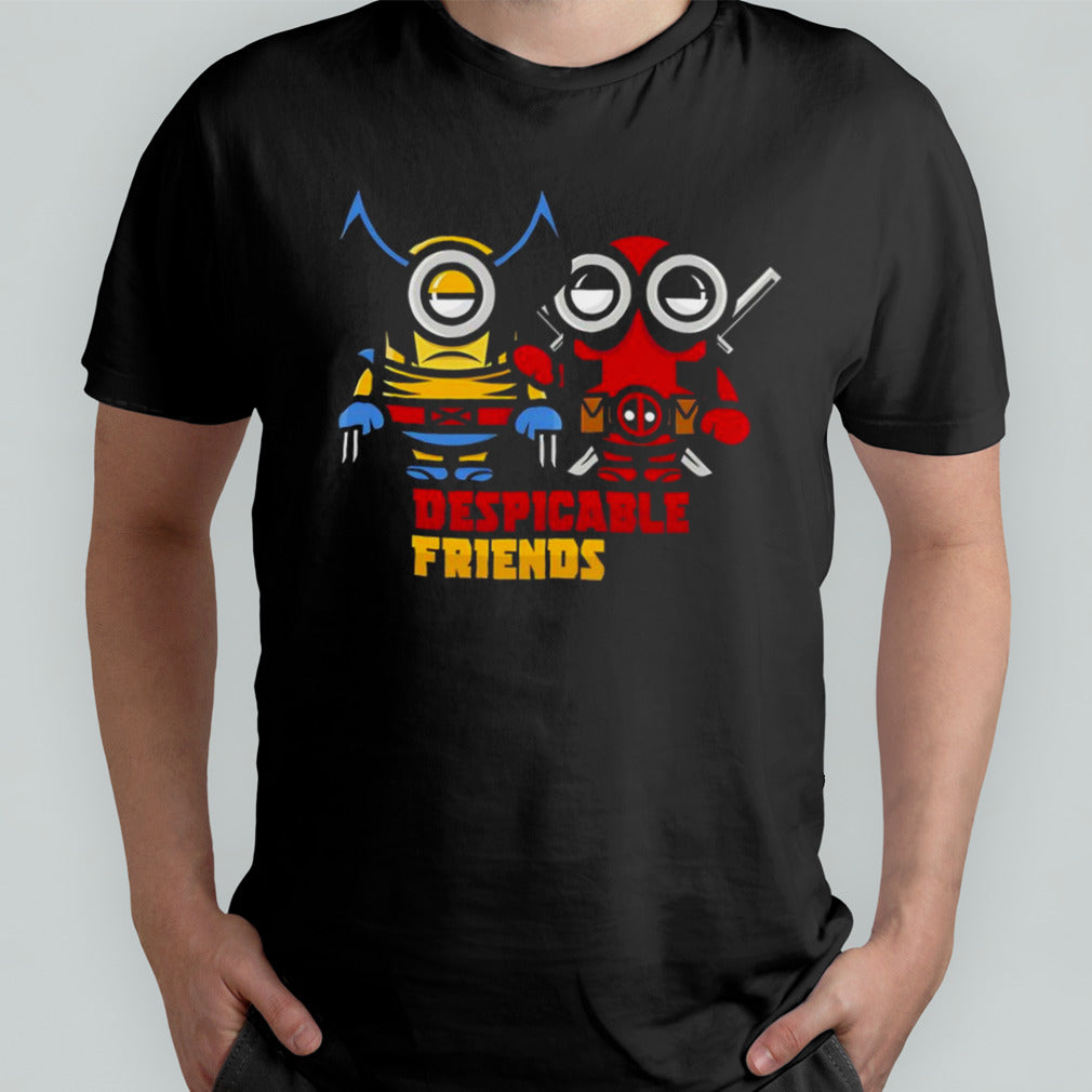 Despicable friends Minions as Wolverine and Deadpool shirt