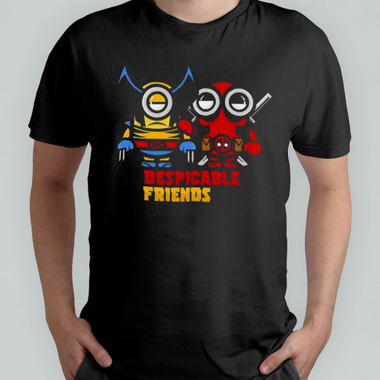 Despicable friends Minions as Wolverine and Deadpool shirt