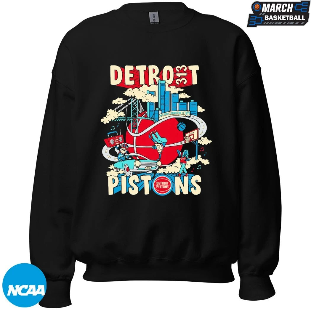 Detroit Pistons 313 Motor City Motion T-shirts