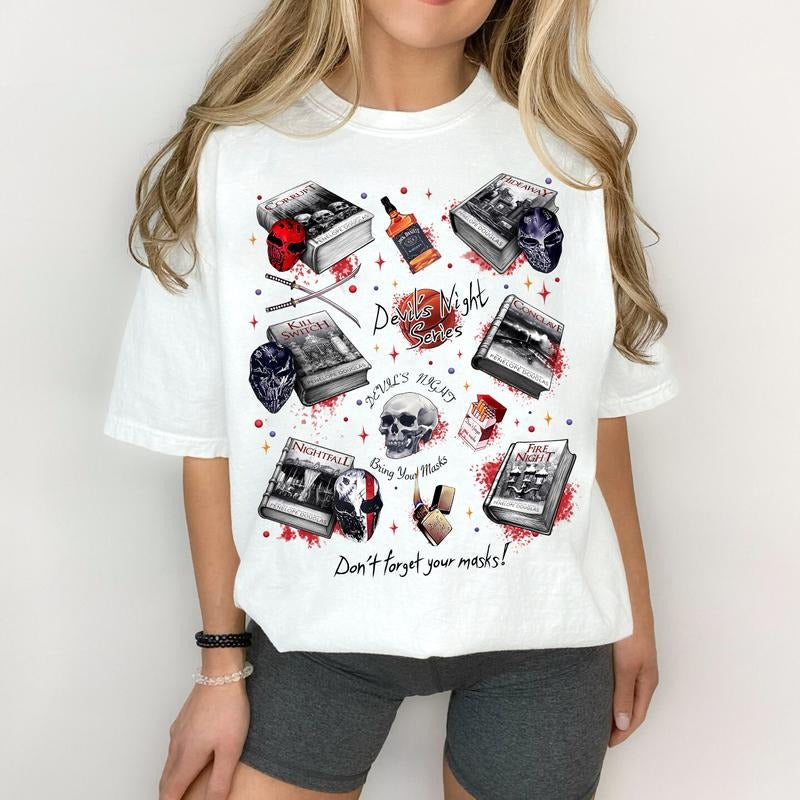 Devil's Night T-shirt, The Four Horsemen Sweatshirt, Thunder Bay Hoodie, Bookish Merch, Masked Men, Dark Romance Sweater,...