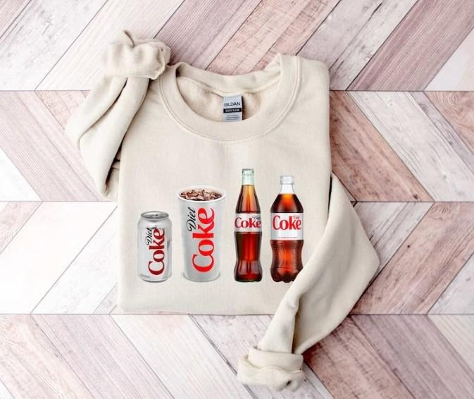 Diet Coke Shirt, Diet Coke Lover Sweatshirt, Funny Coke Shirt, Coke Lover Sweater, Coke Long Sleeve Hoodie | HypeCrazeTee.com
