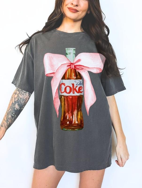 Diet Coke Tee UNISEX Diet Coke Glass Bottle Painting Shirt Trendy Diet Coke with Bow Vintage Soda Shirt Diet Cola Lover...