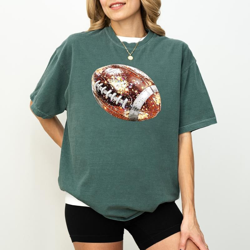 Disco Football Comfort Colors Shirt, Football Season Graphic Tee, Football Lover Unhinged Shirt, Cute T-shirt For Women,...