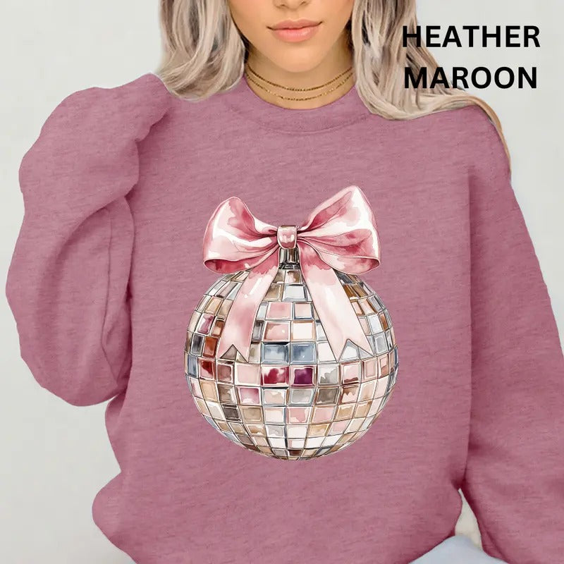 Disco Ornament Sweatshirt,  Christmas Graphic Sweatshirt for Men and Women - Pullover, Comfortable T-Shirts, Hoodie