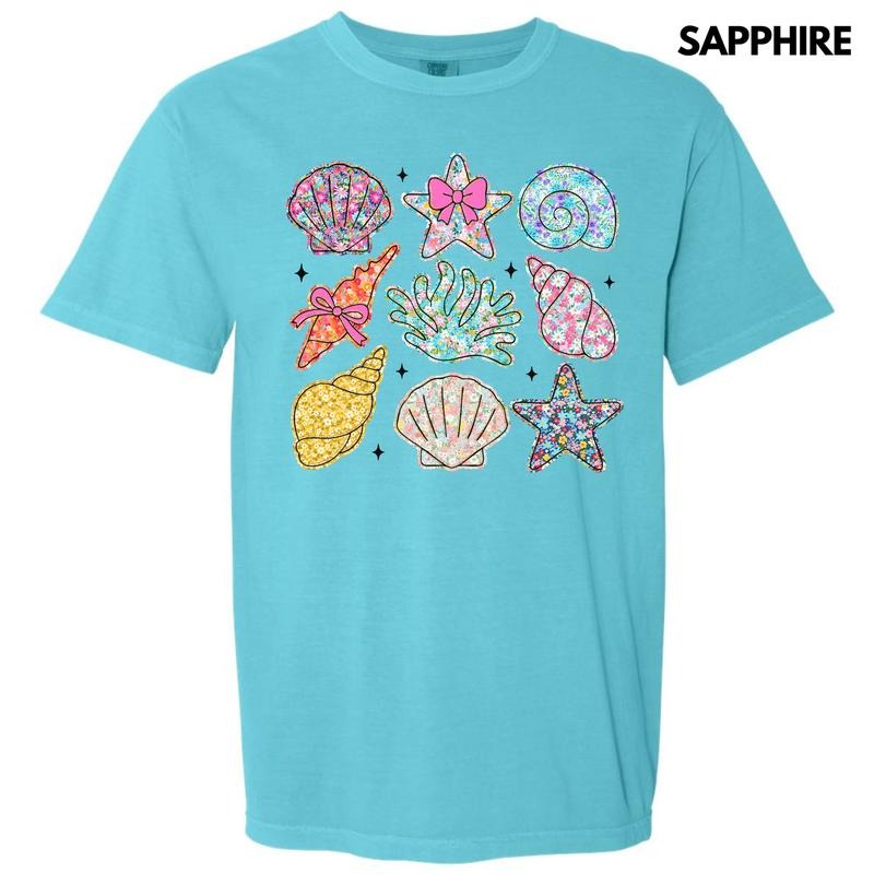 Ditzy Seashell Collage Comfort Colors T-Shirt 'NLB' Hoodie, Sweatshirt | HypeCrazeTee.com